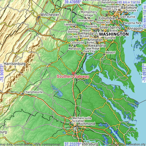 Topographic map of Southern Gateway