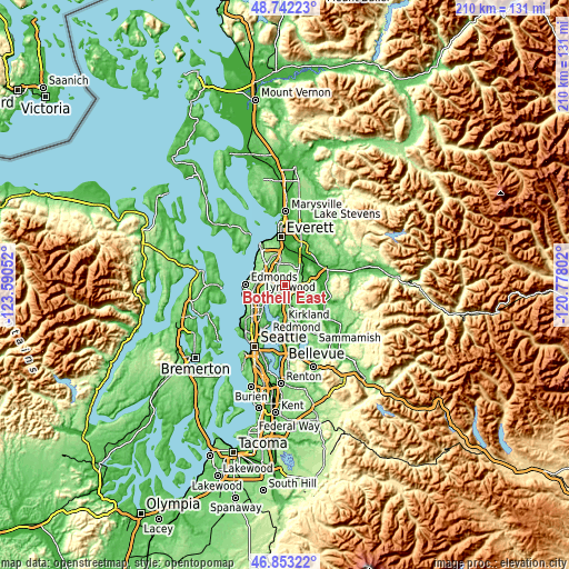 Topographic map of Bothell East