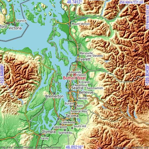 Topographic map of Bothell West