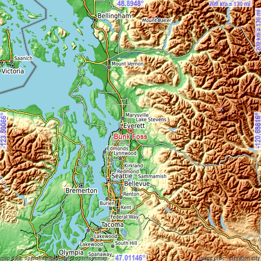 Topographic map of Bunk Foss