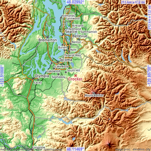 Topographic map of Crocker