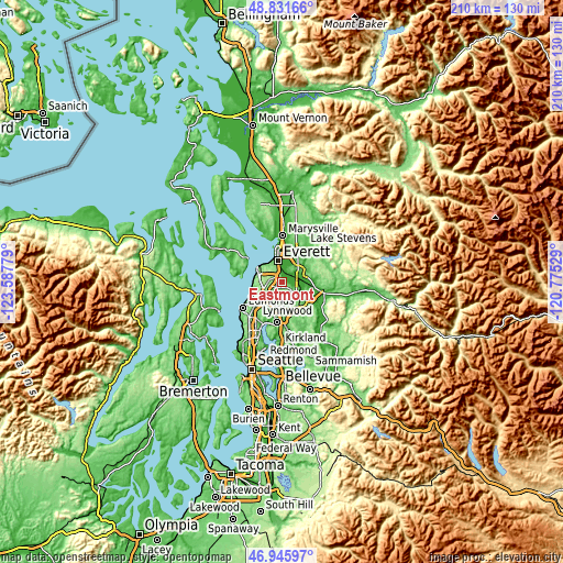 Topographic map of Eastmont