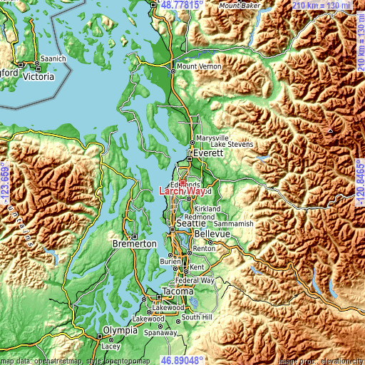 Topographic map of Larch Way