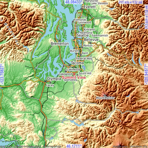 Topographic map of Summit View
