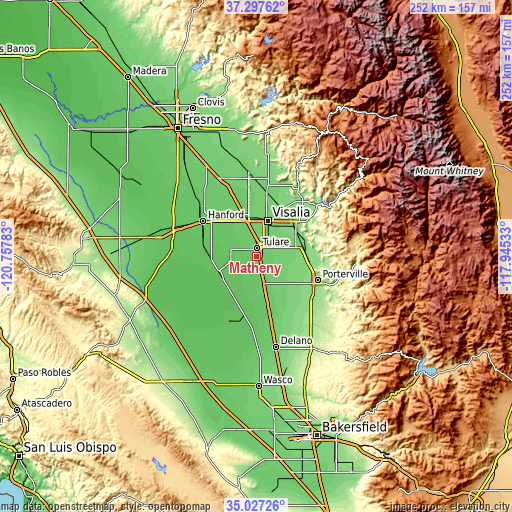 Topographic map of Matheny