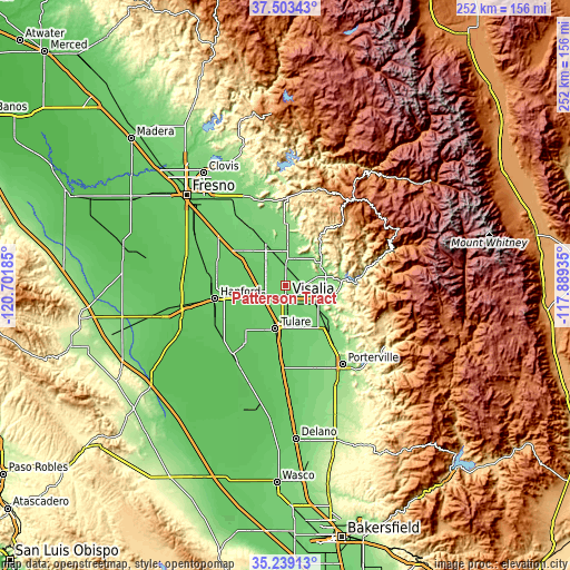 Topographic map of Patterson Tract