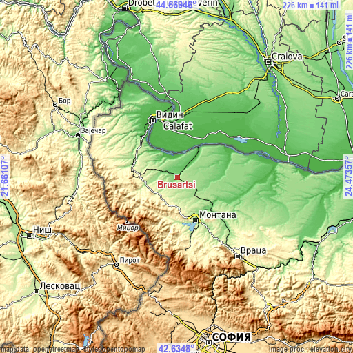 Topographic map of Brusartsi