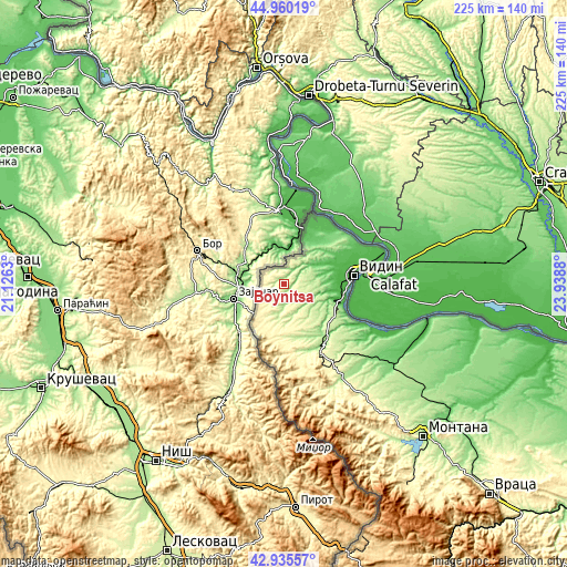 Topographic map of Boynitsa