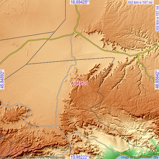 Topographic map of Al Māfūd