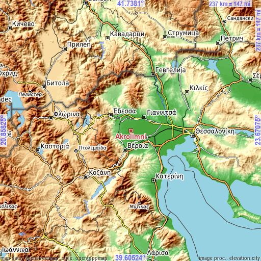 Topographic map of Akrolímni