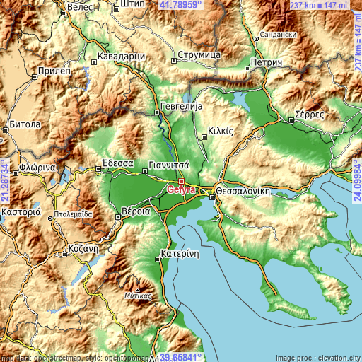 Topographic map of Géfyra