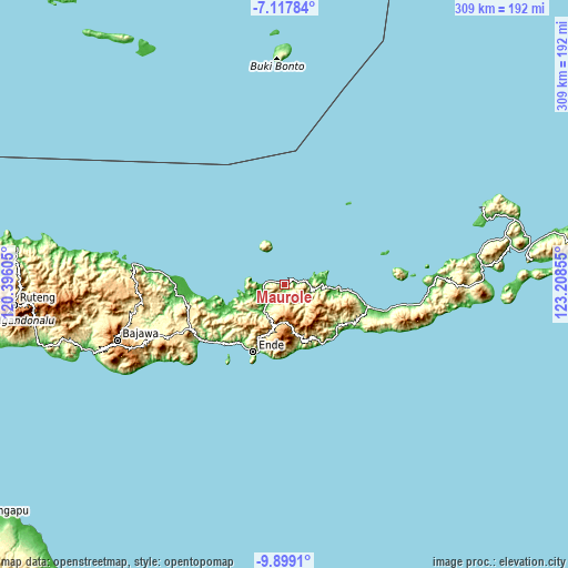 Topographic map of Maurole