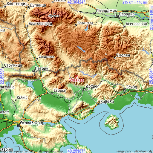 Topographic map of Vólakas