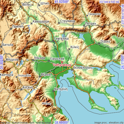 Topographic map of Vathýlakkos