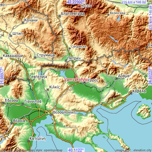 Topographic map of Vamvakófyto