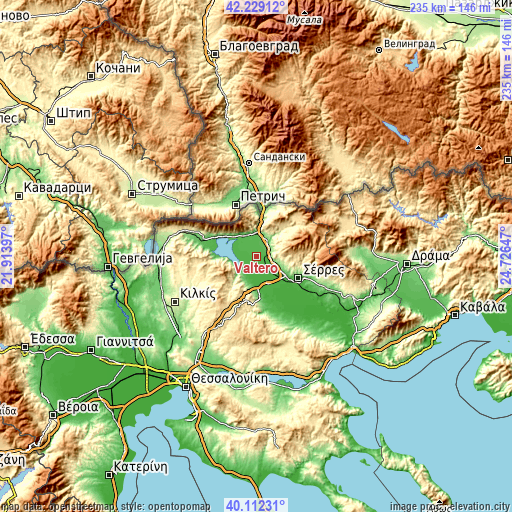 Topographic map of Valteró