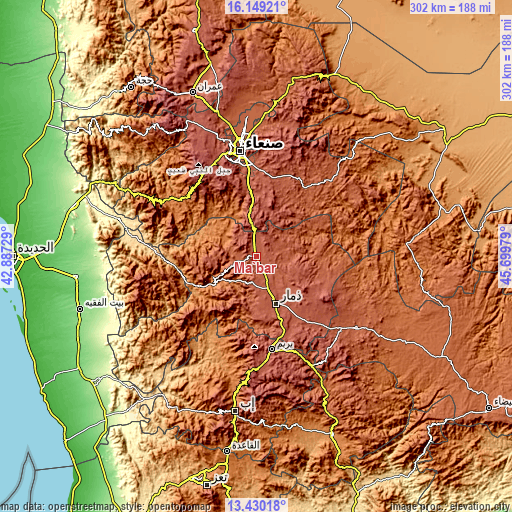 Topographic map of Ma‘bar