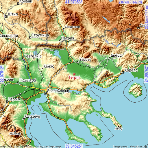 Topographic map of Terpní