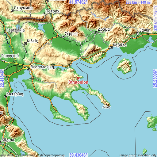 Topographic map of Stratónion