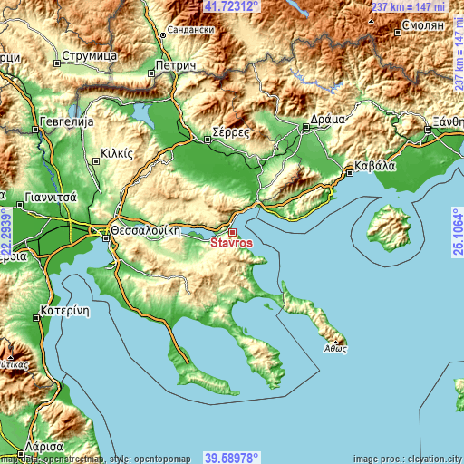 Topographic map of Stavrós