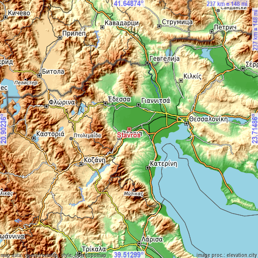 Topographic map of Stavrós