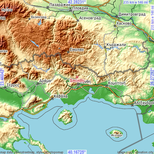 Topographic map of Smínthi