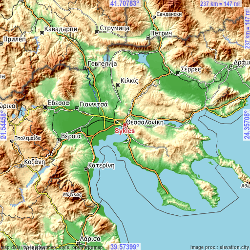 Topographic map of Sykiés