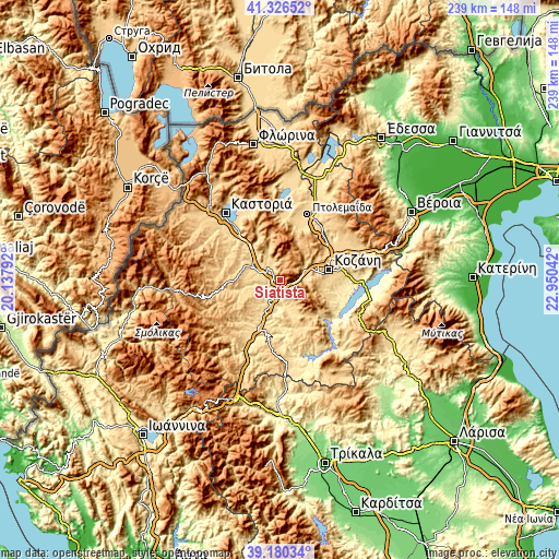 Topographic map of Siátista