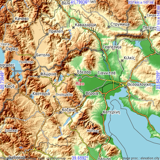 Topographic map of Rizó