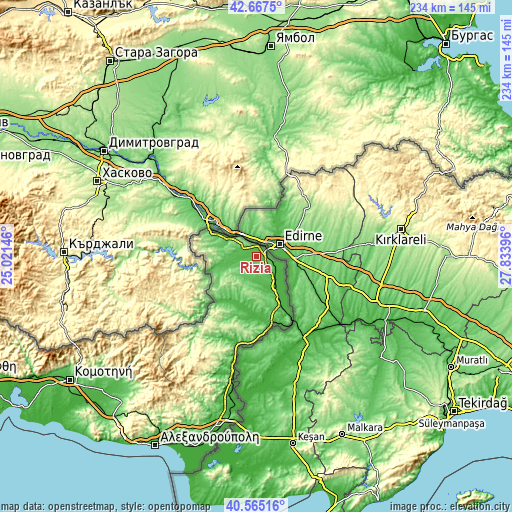 Topographic map of Rízia