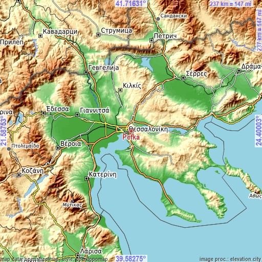 Topographic map of Péfka