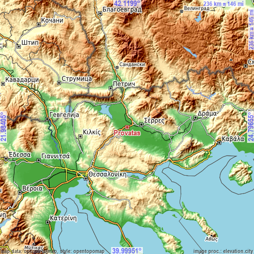 Topographic map of Provatás