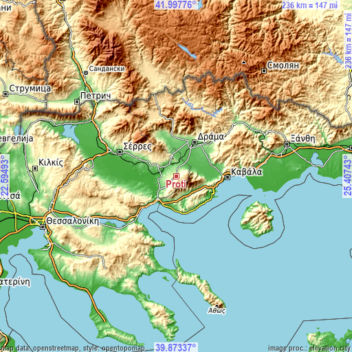 Topographic map of Próti