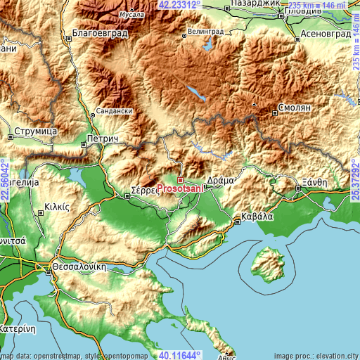 Topographic map of Prosotsáni