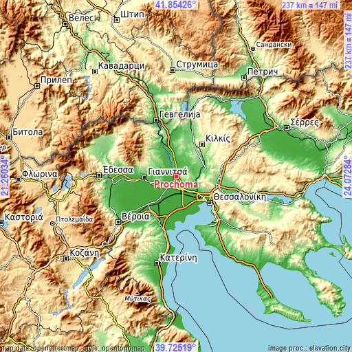 Topographic map of Próchoma