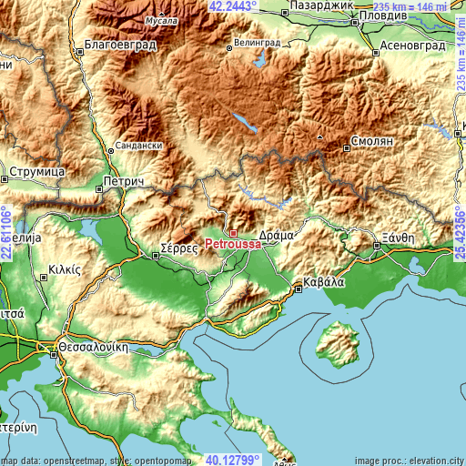 Topographic map of Petroússa