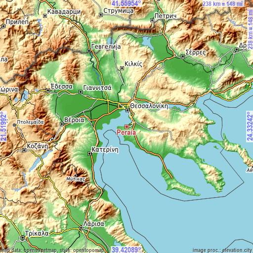Topographic map of Peraía