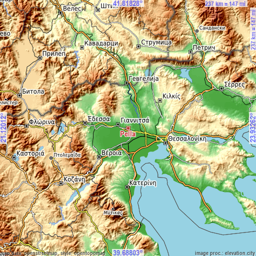 Topographic map of Pélla