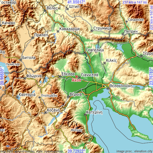 Topographic map of Axós