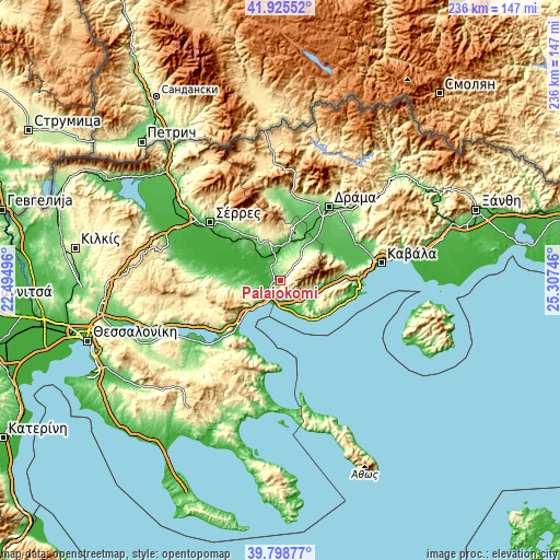 Topographic map of Palaiokómi