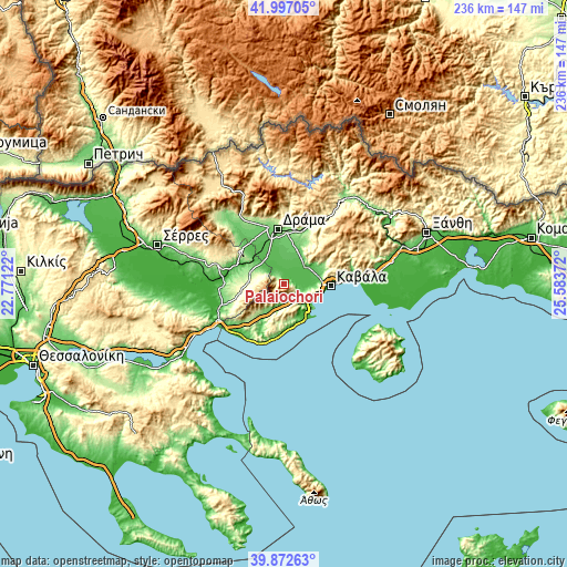 Topographic map of Palaiochóri