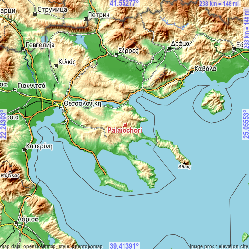 Topographic map of Palaiochóri