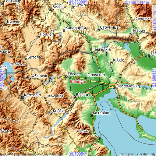 Topographic map of Palaífyto