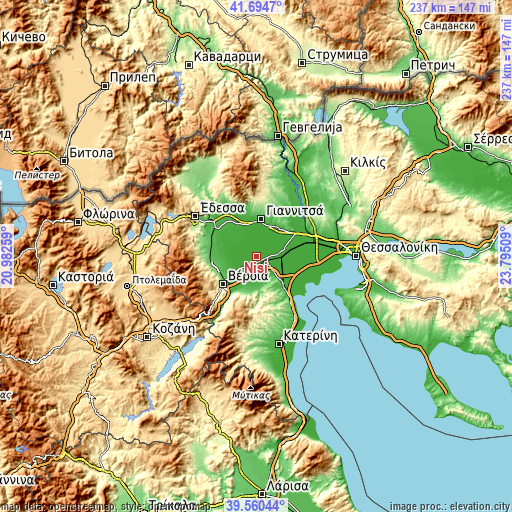 Topographic map of Nisí