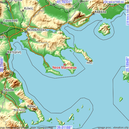 Topographic map of Néos Marmarás