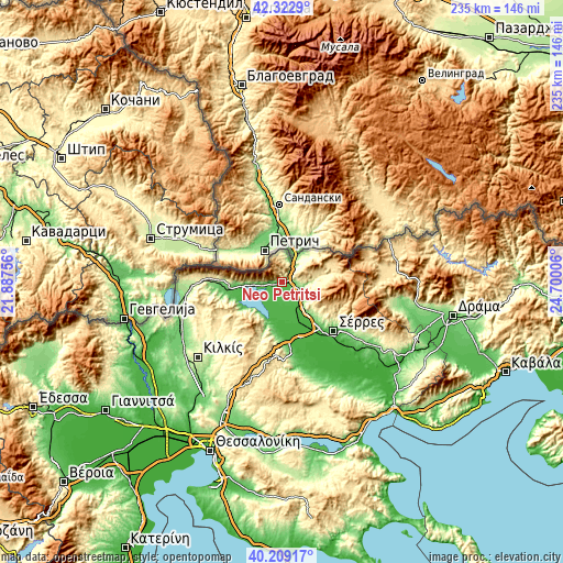 Topographic map of Néo Petrítsi