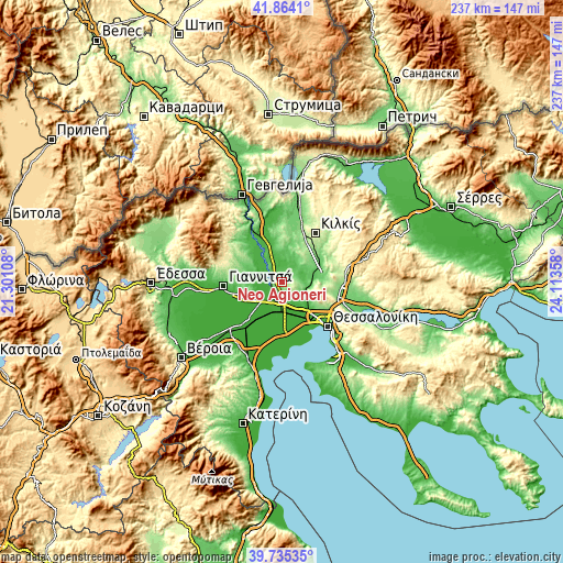 Topographic map of Néo Agionéri