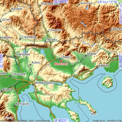 Topographic map of Neochóri