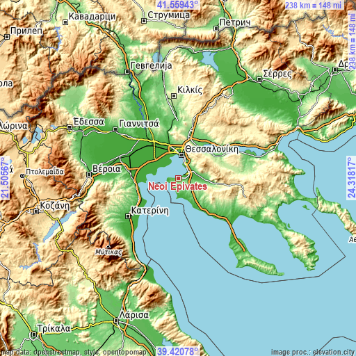 Topographic map of Néoi Epivátes