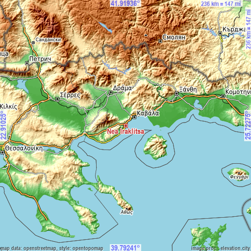 Topographic map of Néa Iraklítsa